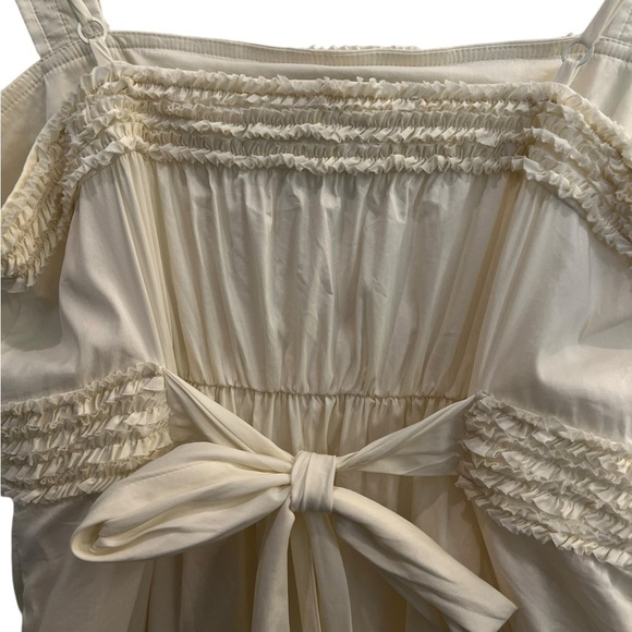BCBG Maxazria Womens Size Medium Bubble Hem Adjustable Strap Ruffle Ivory Dress - Picture 4 of 10